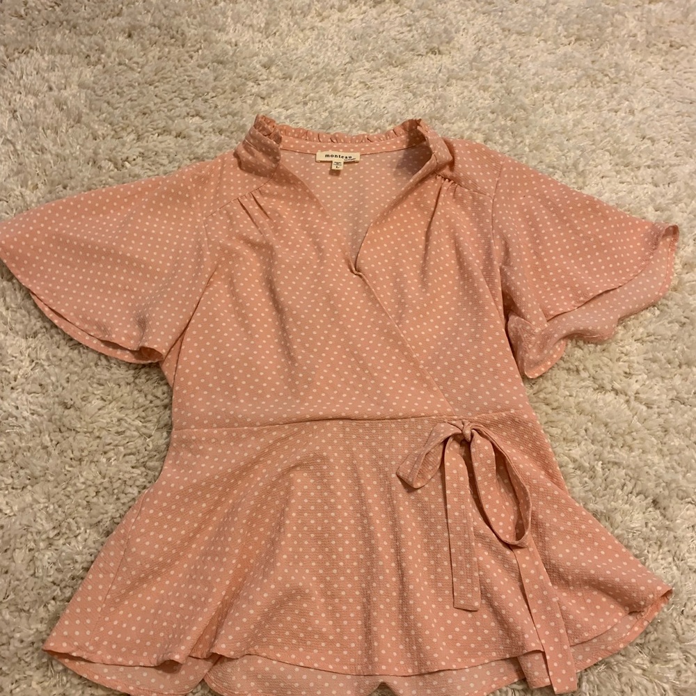 Peplum polka dot blouse